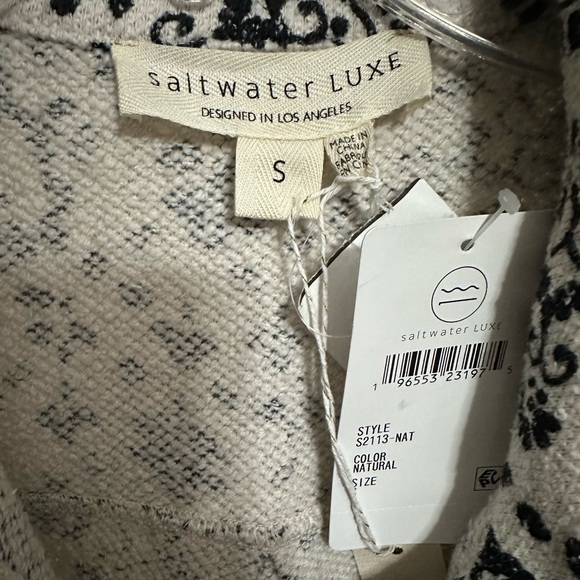 Saltwater LUXE Natural and Black Boho Pattern Shacket/ Jacket.  NWT Size S. - Picture 5 of 9